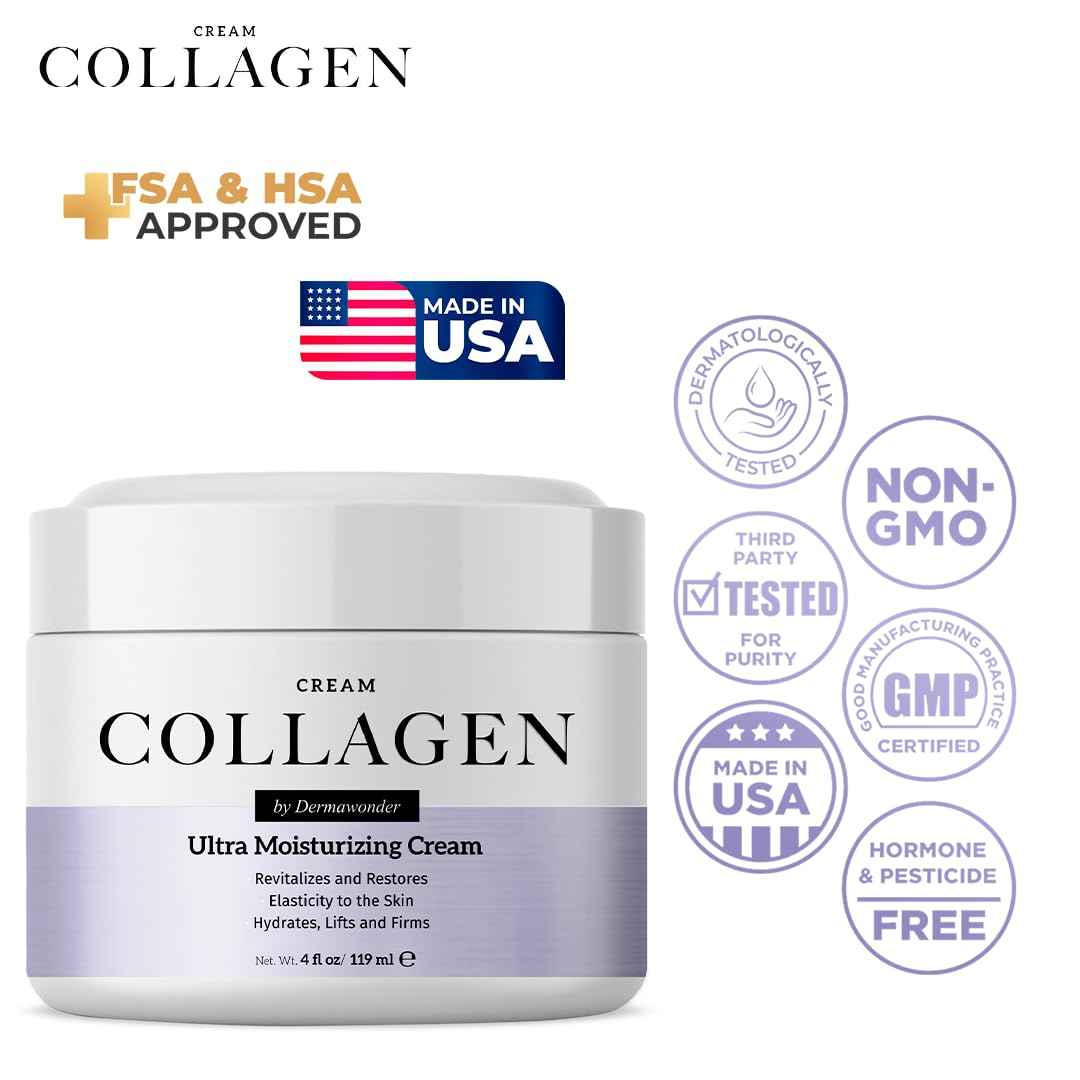 Collagen Face Moisturizer, Ultra Moisturizing Cream for Face, Body & Hands, 24 hours Moisturization, Avoids Wrinkles & Improves the Firmness and Elasticity of the Skin - 120 ml - Pack of 1