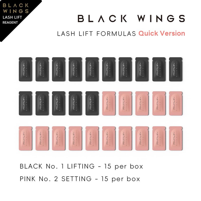 BLACKWINGS 15 Pairs Eyelash Perm Lotion Fast Lash Lift Solution, 5-7Min Softener 7 Min Fixer, Long Lasting Over 1 Month