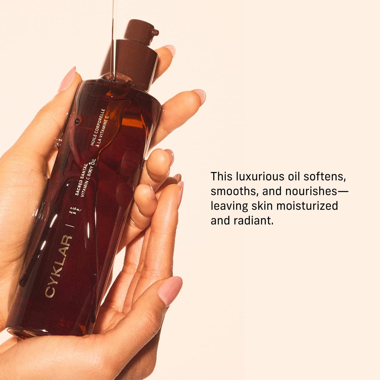 Vitamin C Body Oil for Glowing Skin - Nourishing Santal Scented Serum | 4.2 Fl Oz