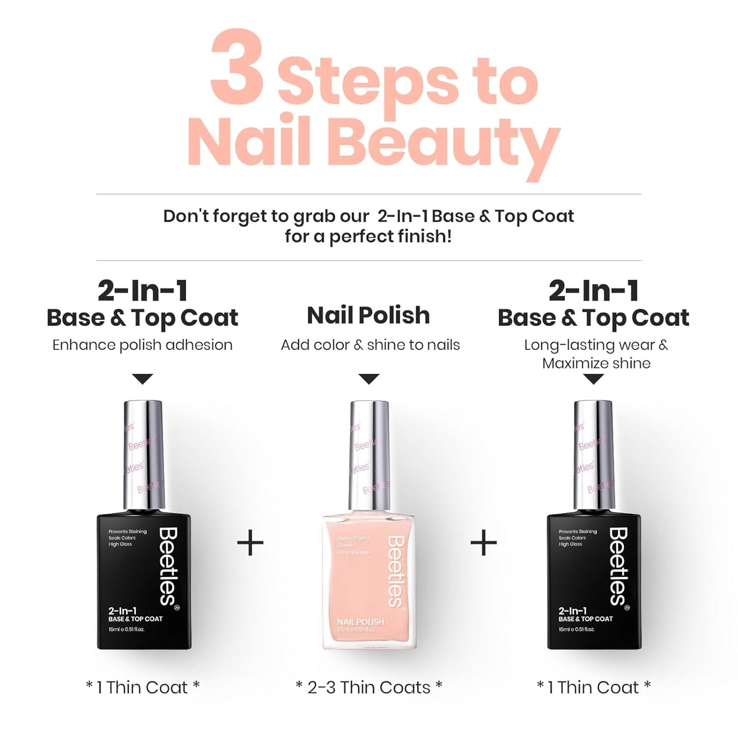 Nude Nail Polish | Pink Jelly Nail Concealer & Quick-Dry Natural Strengthener for Thin Nails - 0.51 FL OZ