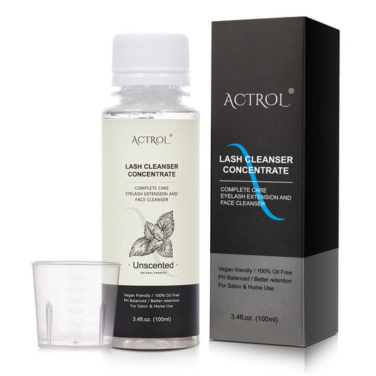 ACTROL Lash Shampoo Concentrate for Lash Extensions, 100ml Advanced Formula Foaming Eyelash Cleanser Concentrate Professional Salon Lash Bath Wash - Makes Multiple Bottles