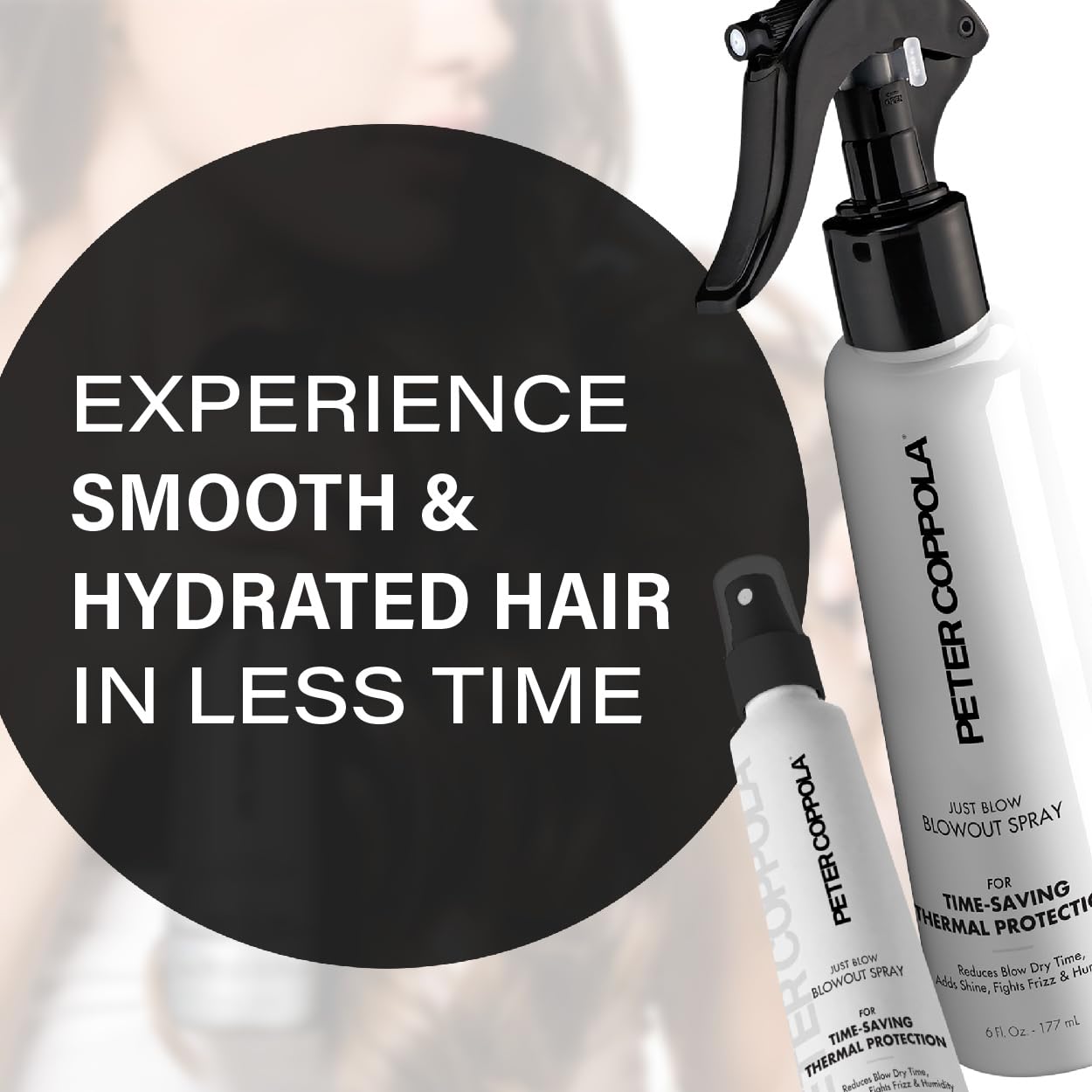 Peter Coppola Just Blow - Heat Protectant Spray for Smoother, Straighter Hair - Reduces Blow Dry Time, Conditions and Adds Shine, Travel Size 2 oz