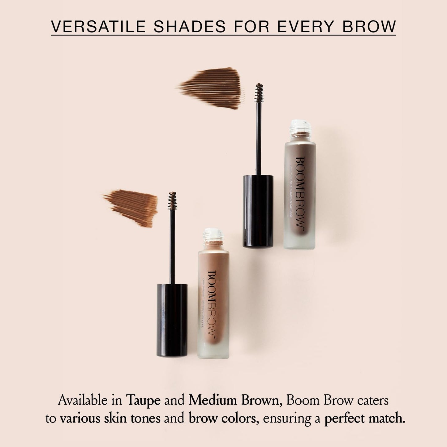 Boom Brow™ Lightweight Brow Mousse - Easy Application, Moisturizing Definition & Volume | Medium Brown