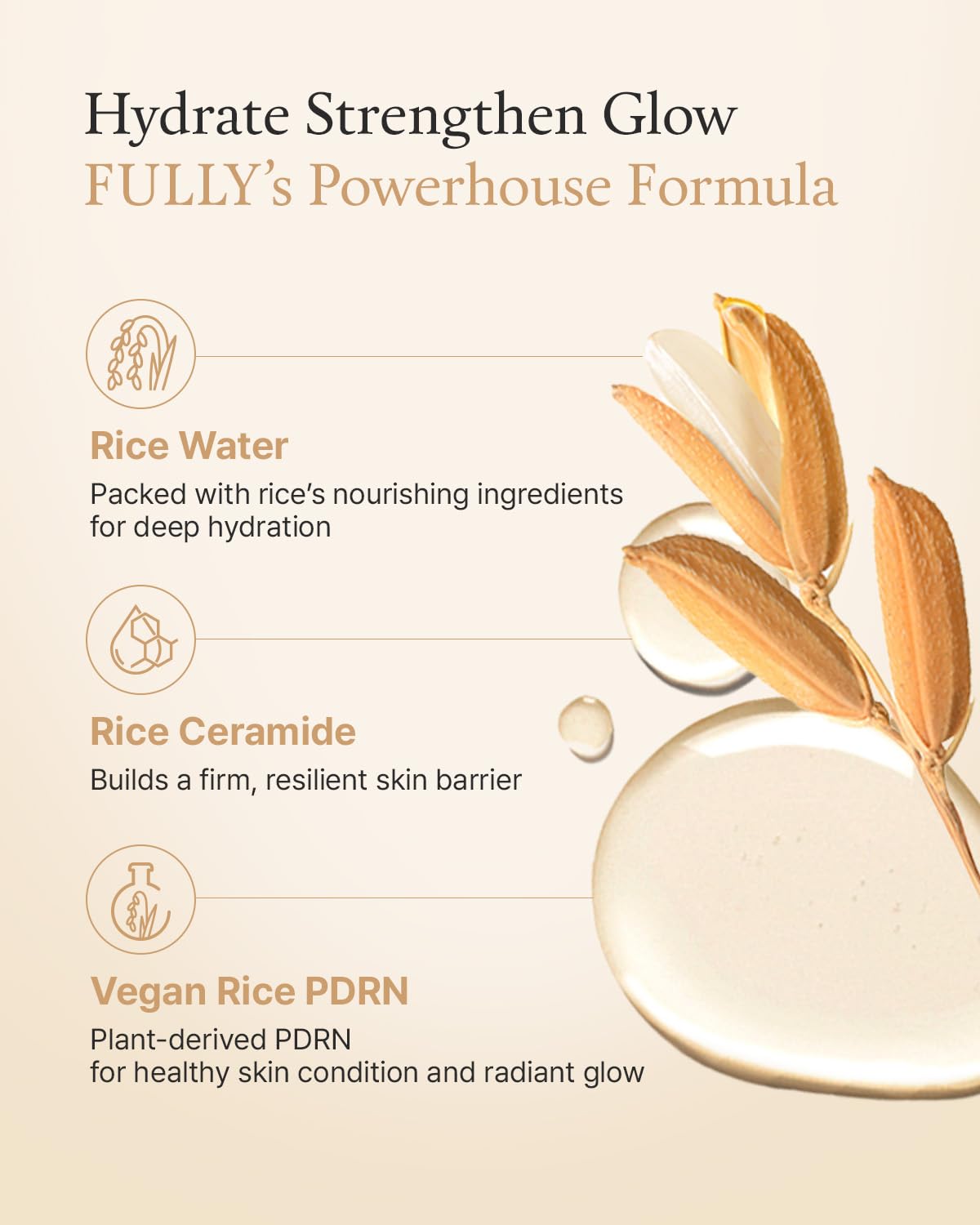FULLY Rice Ceramide Essence Toner – Milky Korean Toner for Glass Skin, Hydrating Rice Water & Ceramide Formula for Moisture Barrier, Dewy Glow, Fragrance-Free, Vegan & Dermatologist Tested, 8.45 fl.oz