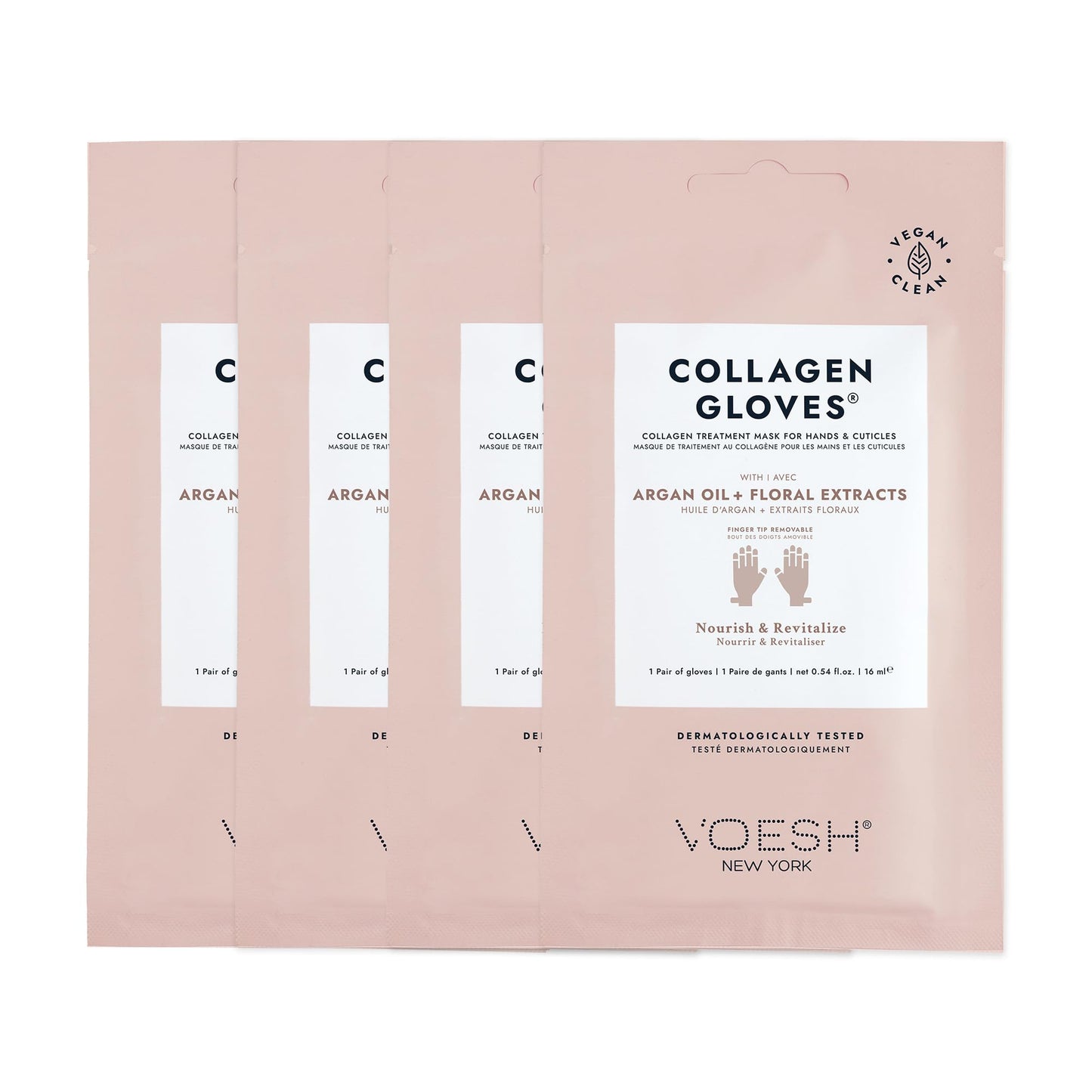 VOESH Collagen Gloves, Vegan Hand Masks, 4 Pack, Moisturizing Hand Mask, Lotion Gloves, Hydrating Gloves, Hand Care, Spa Manicure Gloves, Dry Hand Treatment