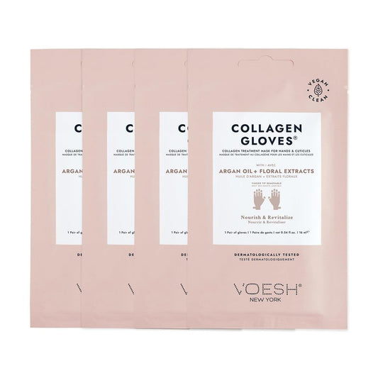 VOESH Collagen Gloves, Vegan Hand Masks, 4 Pack, Moisturizing Hand Mask, Lotion Gloves, Hydrating Gloves, Hand Care, Spa Manicure Gloves, Dry Hand Treatment
