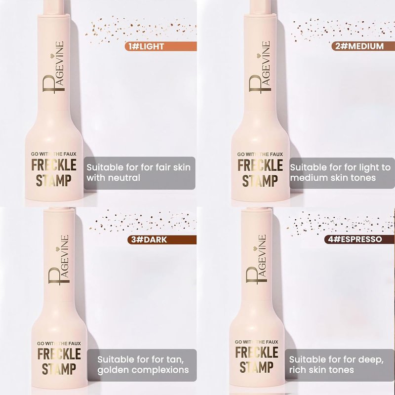 Freckle Stamp Pen,Fake Freckles Stain Marker Pencil Tool for Natural and Lifelike Sunkissed Face Freckle Makeup for Waterproof and Long-Lasting,Quick Dry 5-Point Faux Freckle Stamp Cushion, 01 Light
