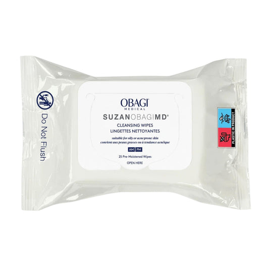 Obagi Cosmeceuticals LLC Suzanobagimd On The Go Cleansing Wipes for Oily or Acne Prone Skin, 25 Ct.