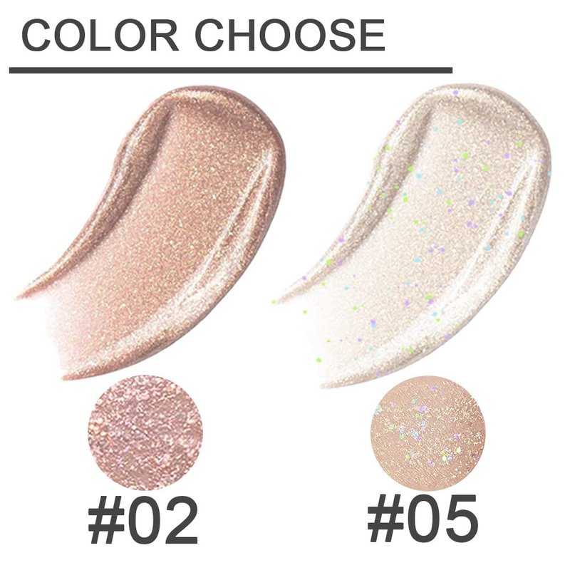 Liquid Sparkling Glitter Eye Shadow Sticks - Crystal Silver & Gold Shimmer Eyeliner | Waterproof Quick-Drying Makeup