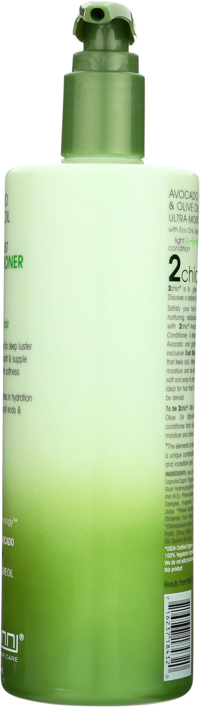 GIOVANNI 2chic Ultra-Moist Conditioner - Avocado & Olive Oil, Creamy Hydration Formula, Enriched with Aloe Vera, Shea Butter, Botanical Extracts, No Parabens, Color Safe - 24 oz