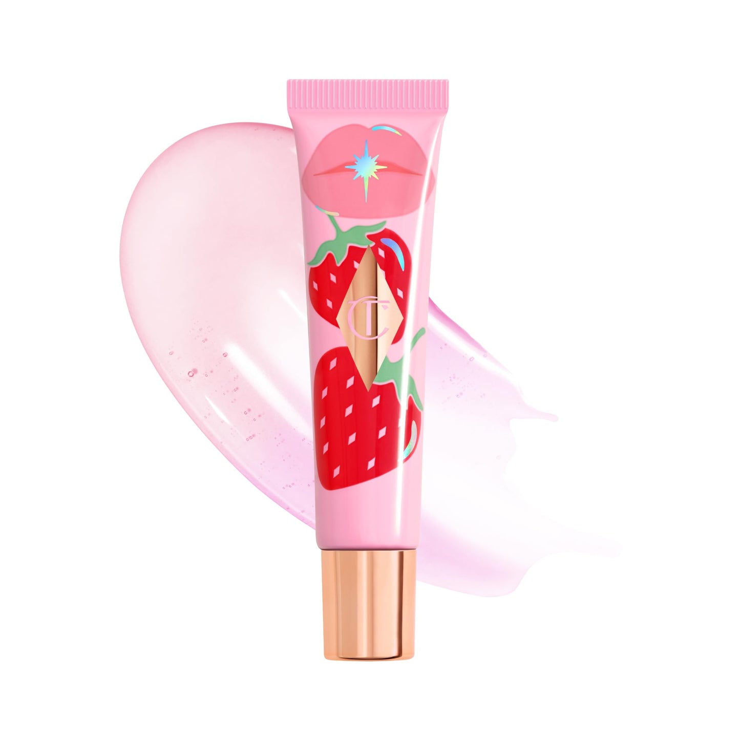 Charlotte Tilbury Healthy Glow Nectar Lip Oil - Sheer Tinted Lip Gloss Oil with Hyaluronic Acid & Vitamin E - Leaves Lips with a High-Shine Glaze & Lasting Hydration - Juicylicous Strawberry Vanilla