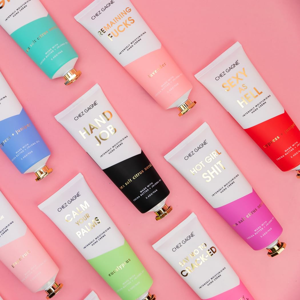 Chez Gagné Intensely Moisturizing Vegan Hand Cream, Jojoba Oil Cocoa Butter,Non-Greasy, Fast-Absorbing, USA - (Cypress + Juniper - Sexy as Hell) - Valentine's Day Gift