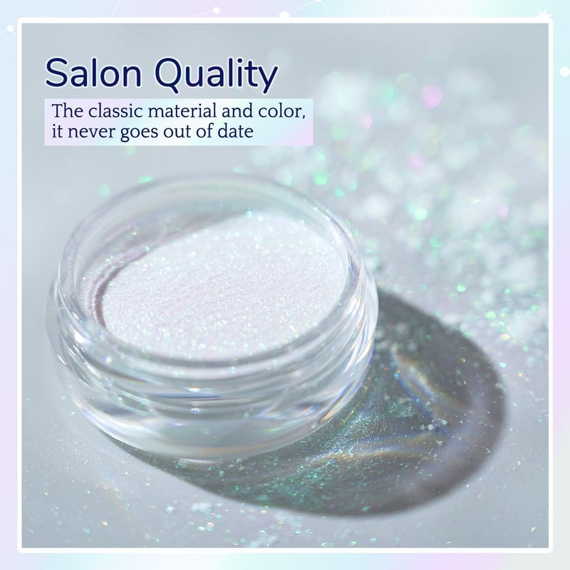 Pretty Diva Aurora Chrome Nail Powder - Mermaid Unicorn Chrome Nails Powder Aurora Iridescent Chrome Powder for Nails Mica Powder Manicure Pigment