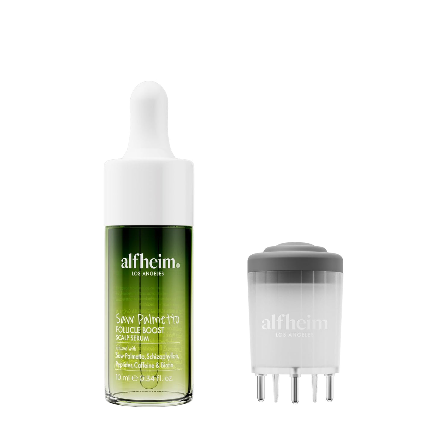 ALFHEIM Saw Palmetto Follicle Boost Scalp Serum Travel Size, Clinically Tested Formula for Thinning Hair, Peptides, Caffeine & Biotin, 0.34 fl Oz