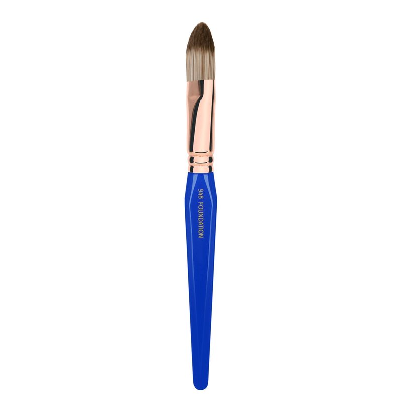 Bdellium Tools Professional Makeup Brush - Golden Triangle 948 Foundation - With All Vegan and Soft Synthetic Fibers, For Foundation (Blue, 1pc)
