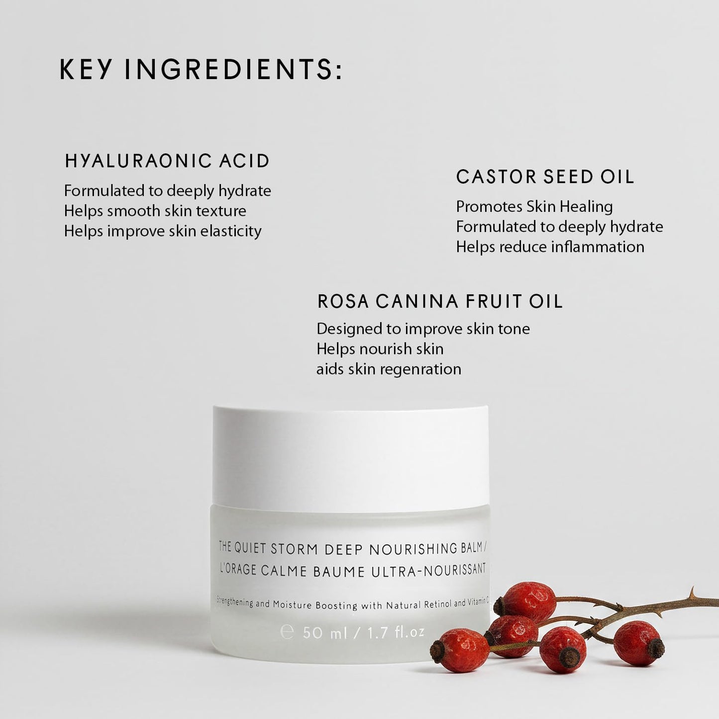 The Untamed Quiet Storm Deep Nourishing Balm – Helps Support Skin Elasticity & Moisture for Dry, Mature, or Sensitive Skin – Hydrating Face Cream with Borage Oil & Hyaluronic Acid – 1.7 fl oz
