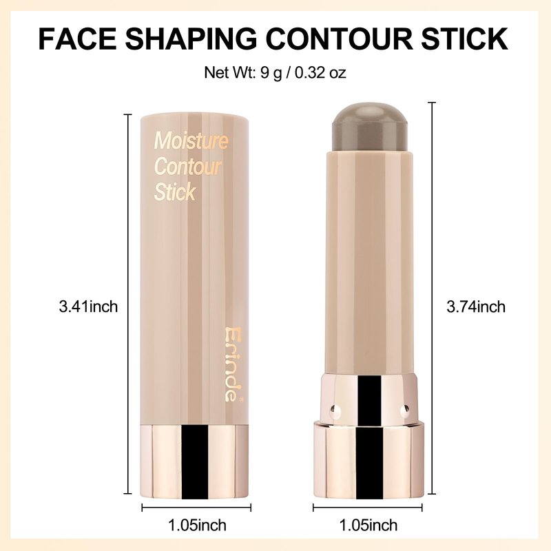 Erinde Cool Toned Contour Stick for Fair Skin, Large Capacity Grey Brown Cream Contour Makeup Stick, Smooth Blendable Matte Bronzer, Waterproof & Long Lasting Face Shaping Nose Contouring Sticks