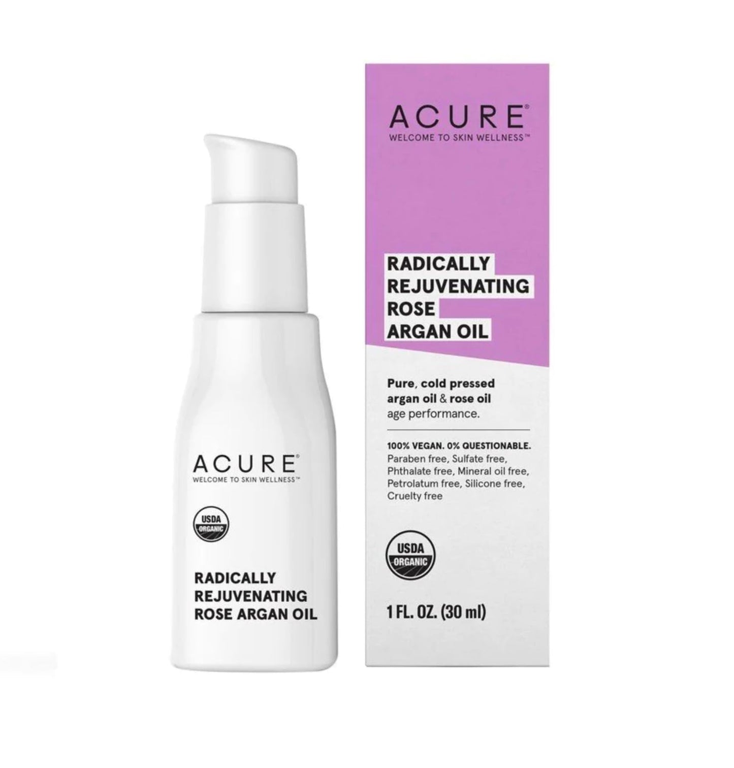 ACURE Radically Rejuvenating Rose Argan Oil - Face, Hair & Body Oil Serum Rich in Vitamin E - Lightweight, Non-Greasy, Vegan - 1 Fl Oz