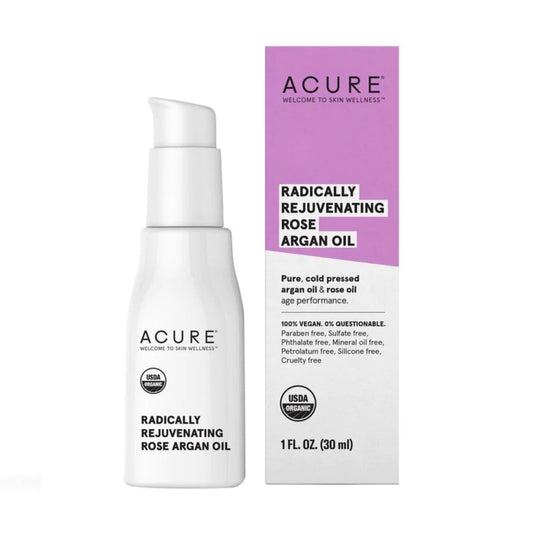 ACURE Radically Rejuvenating Rose Argan Oil - Face, Hair & Body Oil Serum Rich in Vitamin E - Lightweight, Non-Greasy, Vegan - 1 Fl Oz