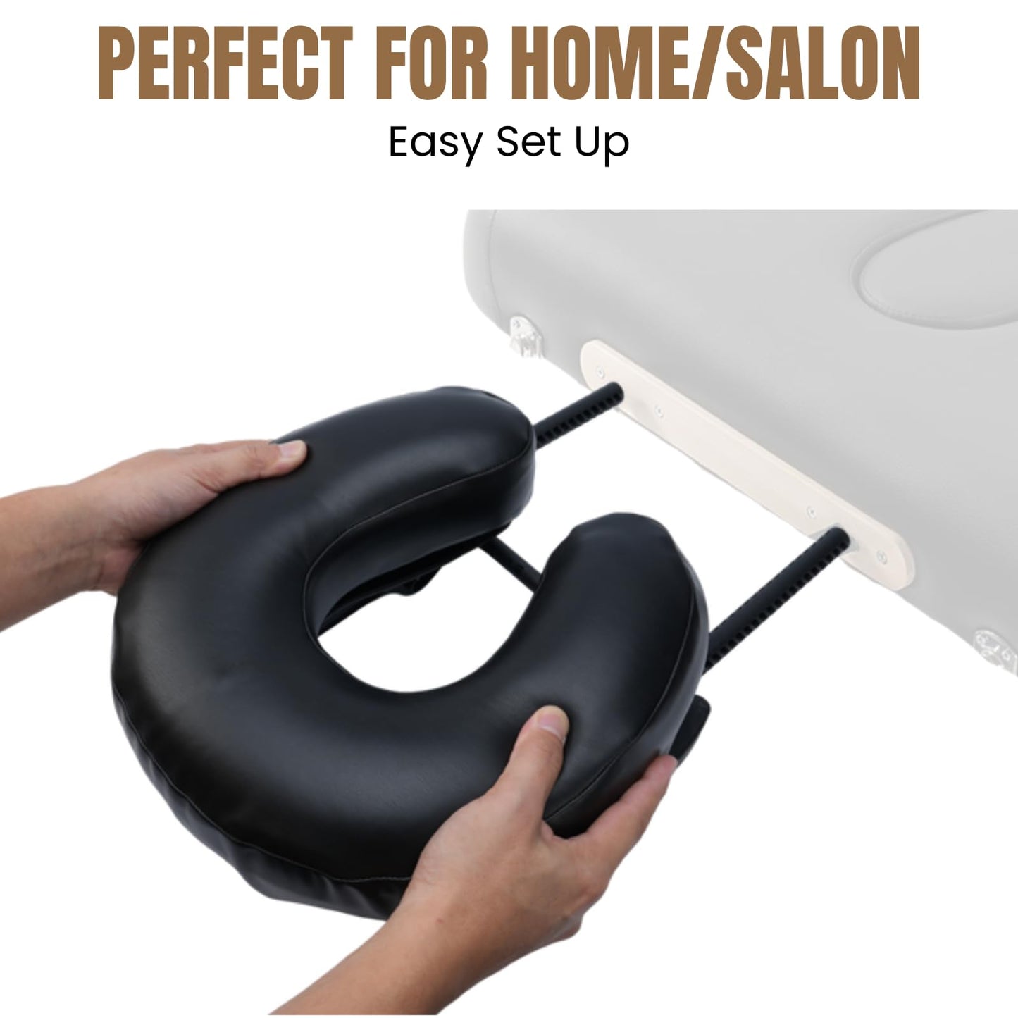 Massage Face Cradle with Cushion Massage Table Headrest, Fit Most Massage Table, Memory Foam, Adjustable (Aluminum Frame)