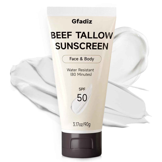 Beef Tallow Sunscreen for Skin Face Body, 3.17 OZ: Natural Sunscreen No Chemicals for All Skin Types, Organic cream of Summer Outdoor Travel, Deep Hydration & Non-Greasy