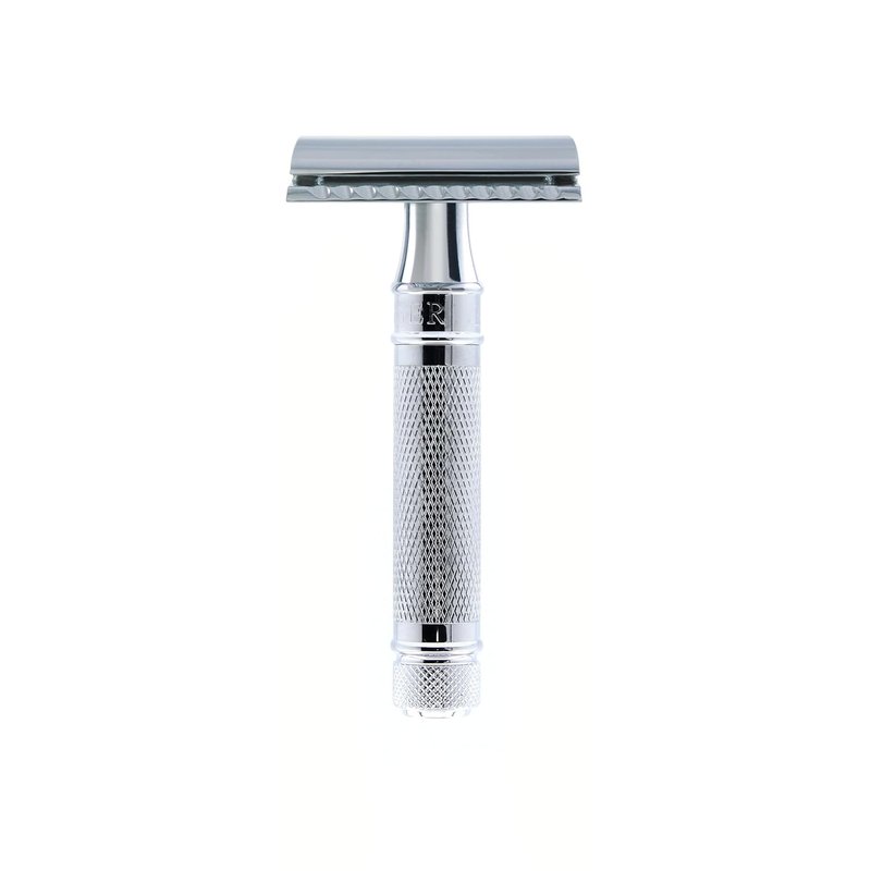 Edwin Jagger Classic Double Edge Safety Razor - Eco-Friendly Short Handle | Fits All DE Blades, Knurled Design