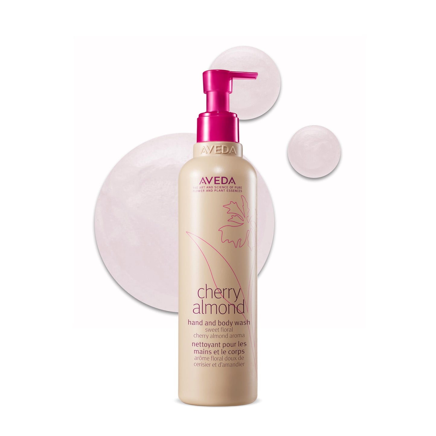 Aveda Cherry Almond Hand & Body Wash |with Sweet Almond Oil, Cherry Blossom Extract | Sweet Floral Aroma of Tonka Bean, Certified Organic Orange, Ylang Ylang | 97% Naturally Derived*, 8.5 Fl Oz