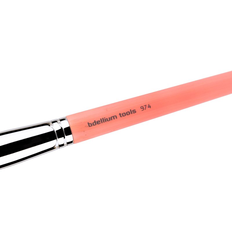 Bdellium Tools Professional Makeup Brush - Pink Bambu Series 974 Tapered Powder - With Soft Synthetic Fibers, For Sculpt & Shape (Pink, 1pc)