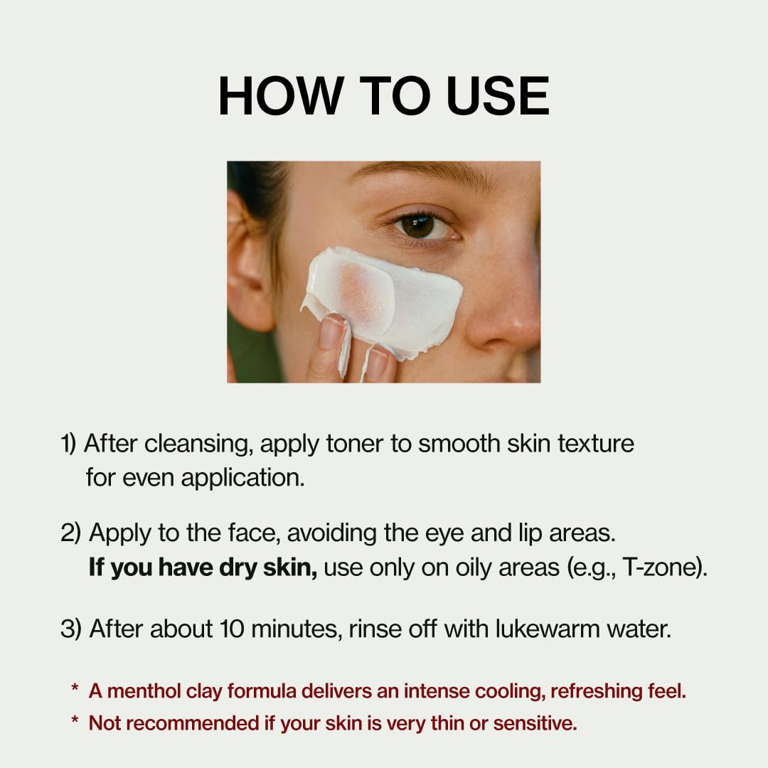 SHANGPREE CC Clear Fit Mask, Moisture Cream Clay Mask, 61.79% Fermented Minerals, Purifies Pores and Sebum, Smooths Texture, For Dull Skin, 70g / 2.46 oz.