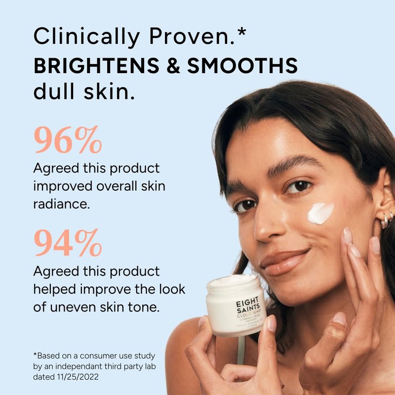 Eight Saints Cloud Whip Vitamin C Face Moisturizer - Anti-Aging Day Cream for Women | 2 oz, Hydrating with Cocoa Butter & Jojoba Oil