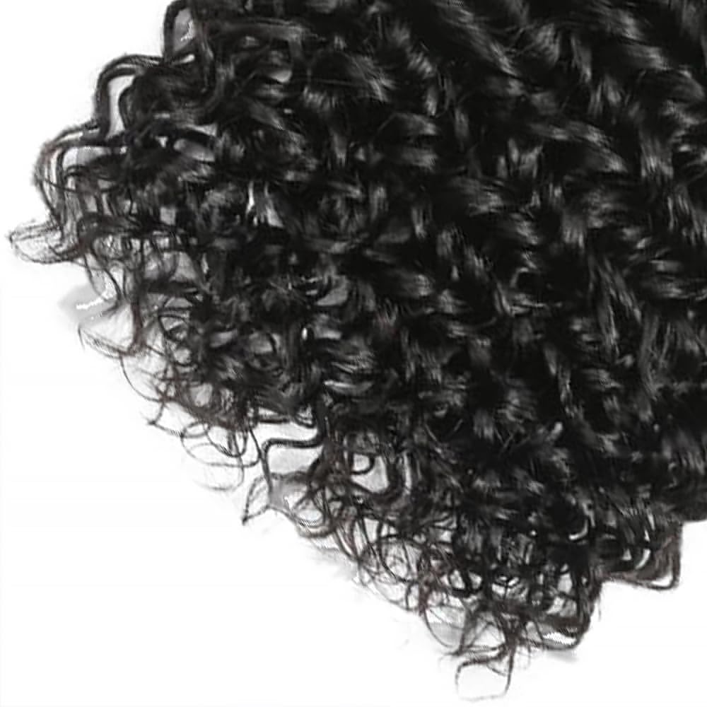 Color #1B Human Hair Bundles Natural Black Curly Wave Single Bundle Human Hair 26 Inch Double Weft Grade 12A Unprocessed Virgin Remy Hair Extension