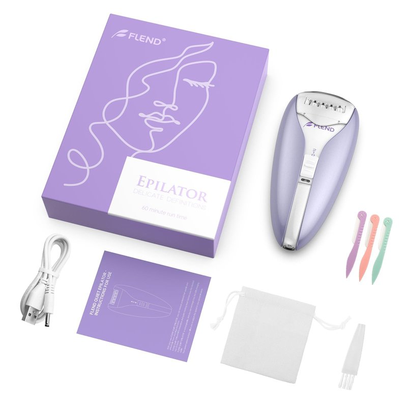Epilator, Smooth Glide Epilator for Women, 2 Speeds Facial Hair Removal Device with Silent Design, Cordless Rechargeable Hair Removal Epilators for Women Face Legs Bikini Arms Legs