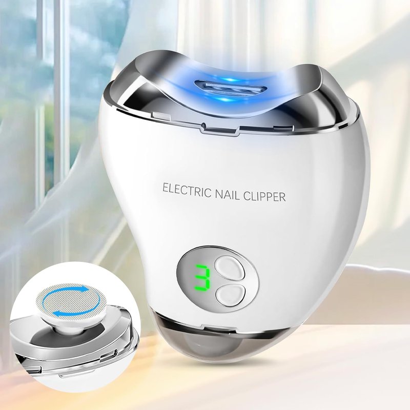 Electric Nail Clipper - LED Light & 3 Speed Rechargeable Fingernail Trimmer | Safe for Babies, Seniors & Adults
