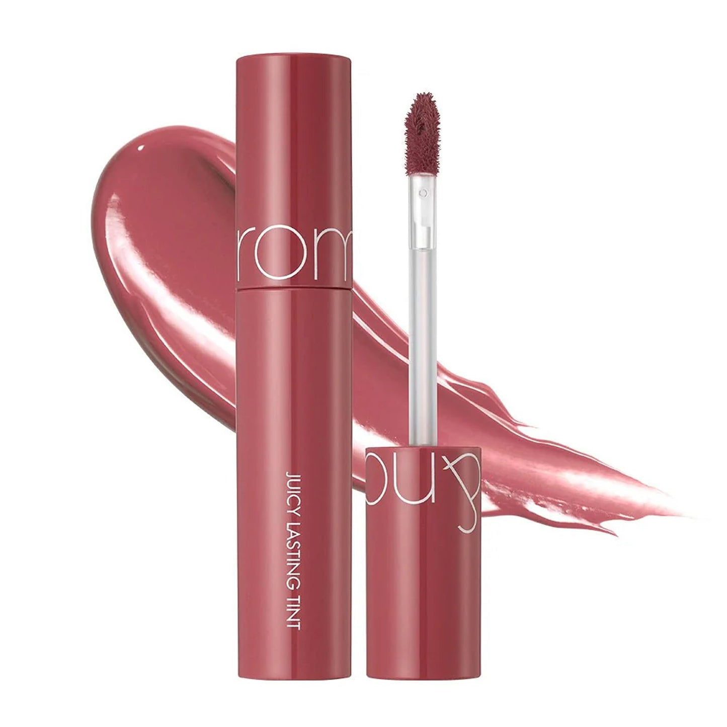 rom&nd Juicy Lasting Tint #18 Mulled Peach - K-Beauty Glossy Lip Stain | Hydrating, Long-Lasting, Non-Sticky Syrupy Finish | Natural Fruit-Inspired Coral Peach for All Skin Tones