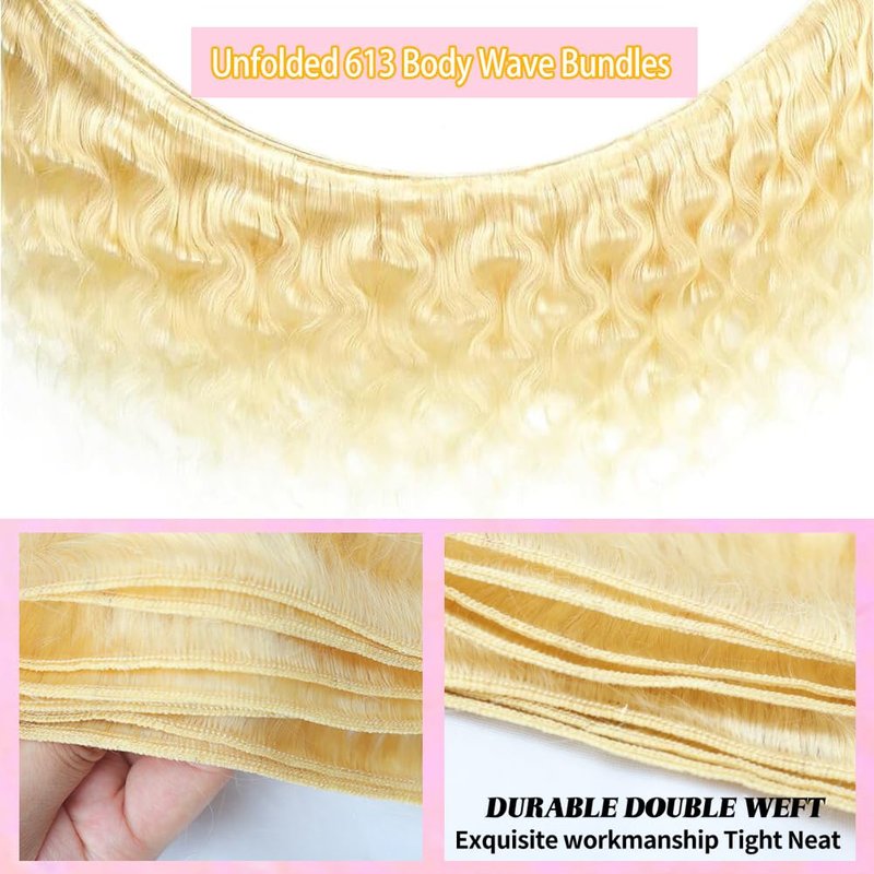 30 Inch Blonde Body Wave Hair Bundles - 100% Unprocessed Brazilian Virgin Hair Extensions
