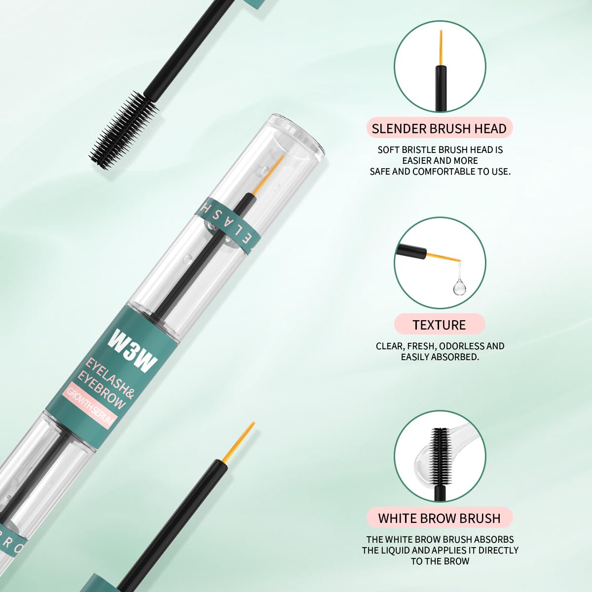 2 in 1 Eyebrow Eyelash Growth Serum,Natural Eyebrow Eyelash Serum for Longer, Fuller, and Thicker Brows Lash, eyelash and eyebrow growth serum