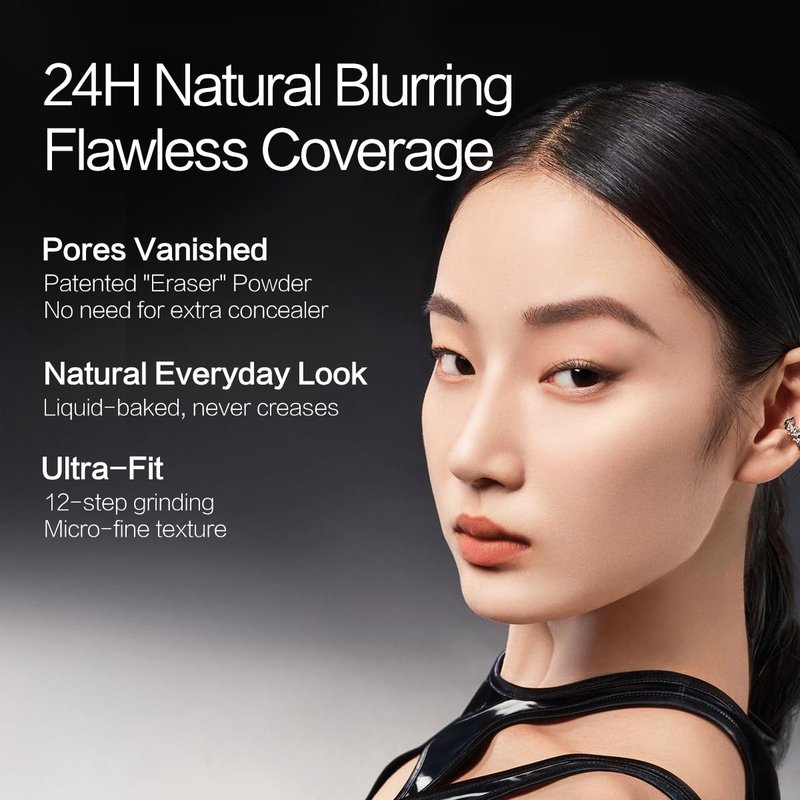 CARSLAN Black Magnet Liquid Foundation, 24H Longlasting Matte Finish Face Base Makeup, Waterproof, Smudgeproof, Buildable, Full Coverage Natural Finish, 30ml/1.05 Fl Oz, P01 For Fair Skin