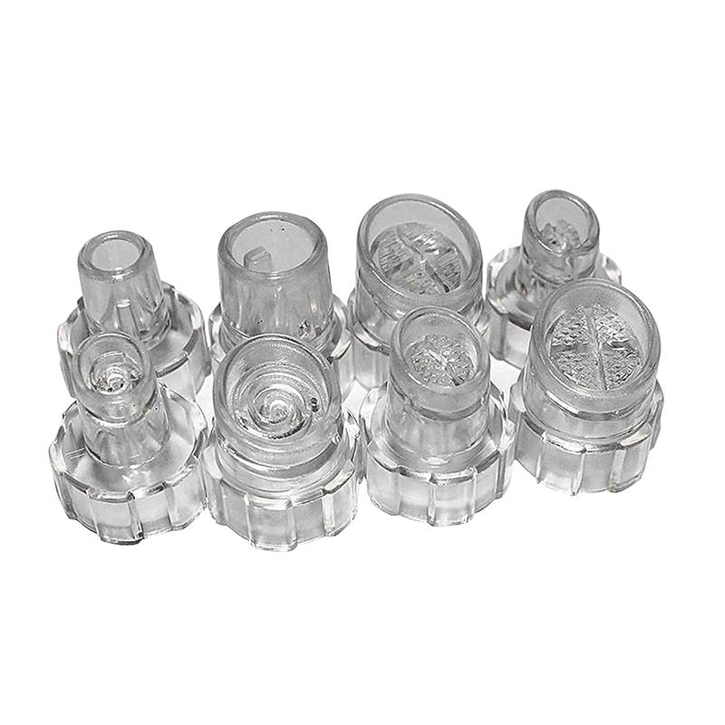 Microdermabrasion Aqua Peel Tips - 8 Transparent Plastic Replacement Heads for Facial Care