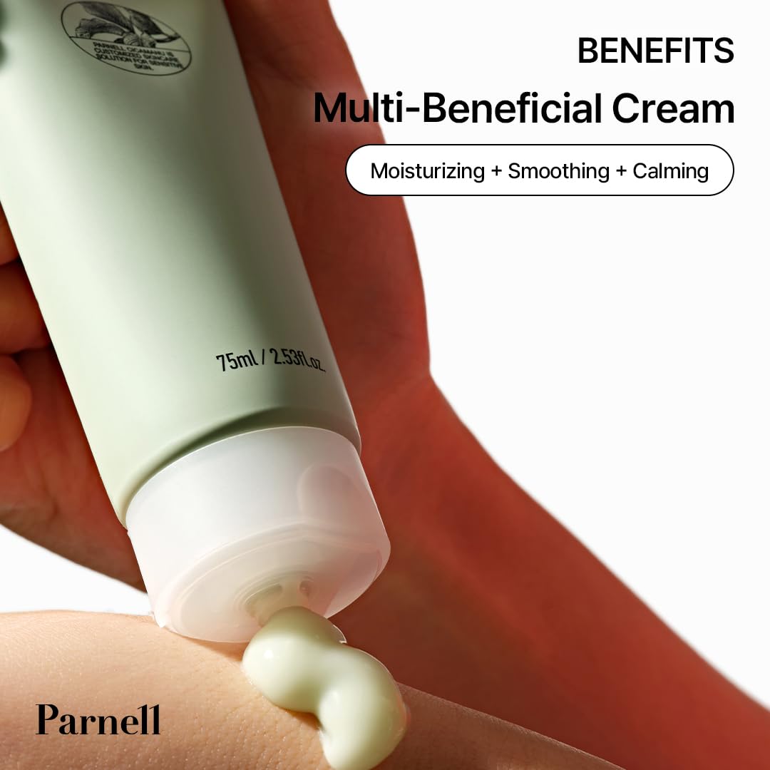 Parnell Cicamanu Gel Cream, Manuka Honey & Cica Moisturizer for Sensitive Skin. Hyaluronic Acid Soothing Face Cream (2.53 Fl Oz / 75ml)