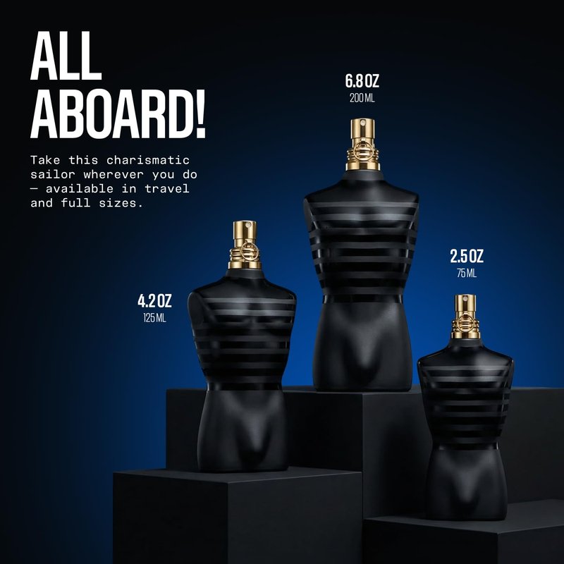 Jean Paul Gaultier Le Male Le Parfum - Amber Woody Eau de Parfum Intense for Men Fragrance - Cardamom, Lavender & Iris, Vanilla - Men's Perfume Spray, 4.2oz