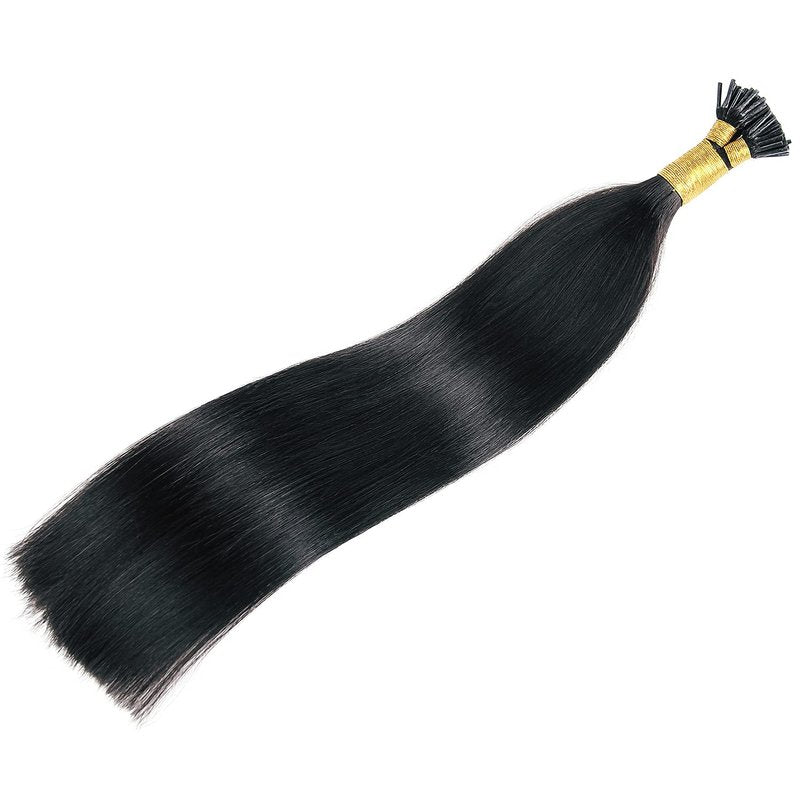 Jiameisi I Tip Hair Extensions Human Hair 14 inch Itip Human Hair Extensions Keratin Real Human Hair Extensions for Women Soft Natural #2 Dark Brown 50g Styling Dyeing Straightened Fusion Hairpieces