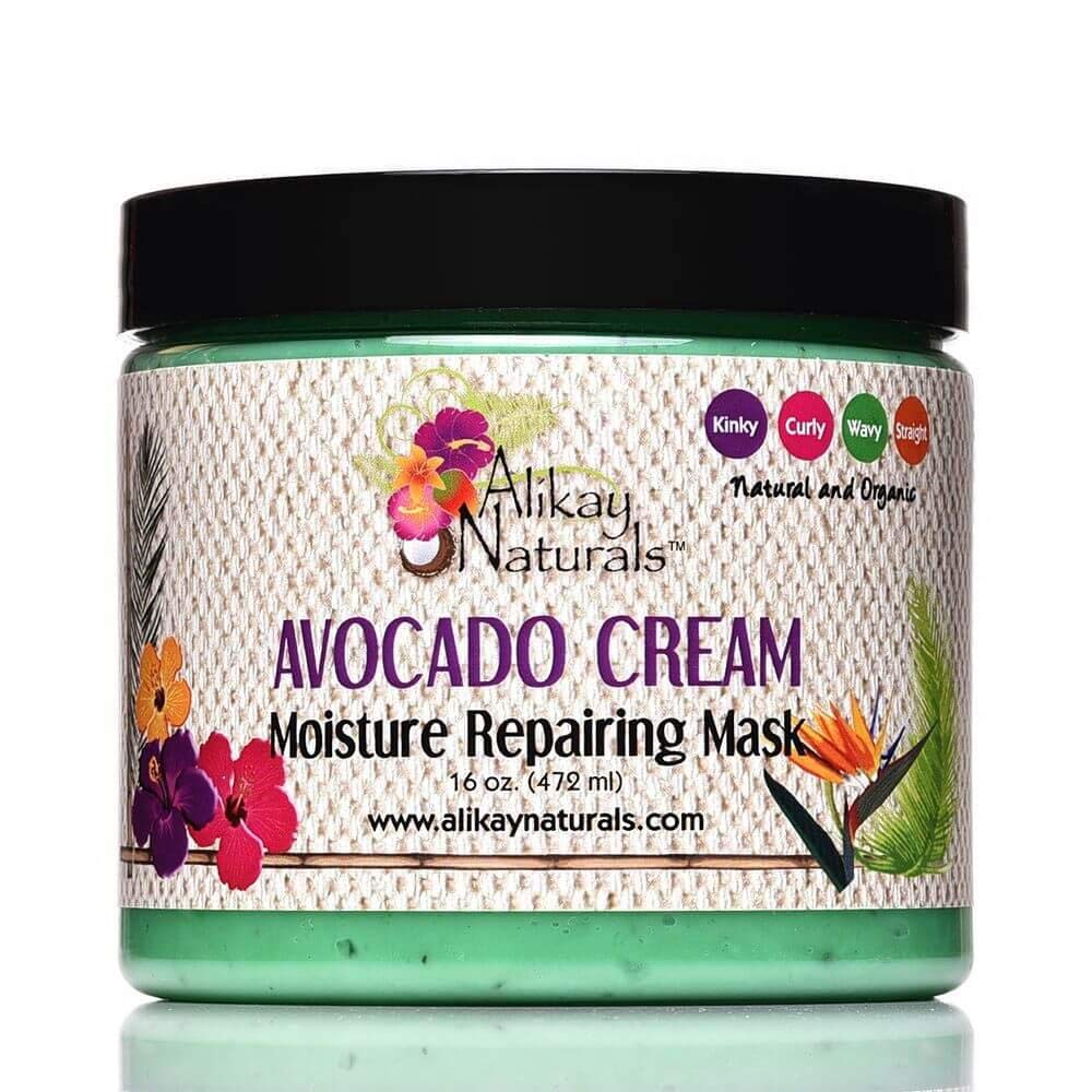 Alikay Naturals Avocado Moisture Cream Hair Mask Hair Cream With Beta-Carotene Vitamins B, C, E & Healthy Fats| 8 Oz