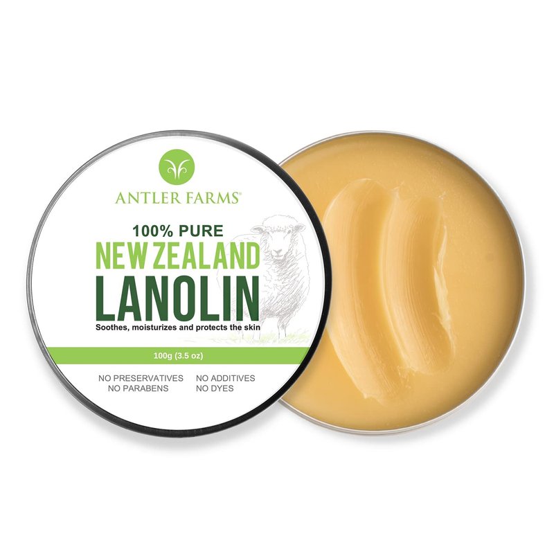 Antler Farms - 100% Pure New Zealand Lanolin, 100g, Skin Moisturizer and Protectant, Refined USP Grade Balm Lanolin Nipple Cream, Lip Balm