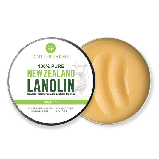 Antler Farms - 100% Pure New Zealand Lanolin, 100g, Skin Moisturizer and Protectant, Refined USP Grade Balm Lanolin Nipple Cream, Lip Balm