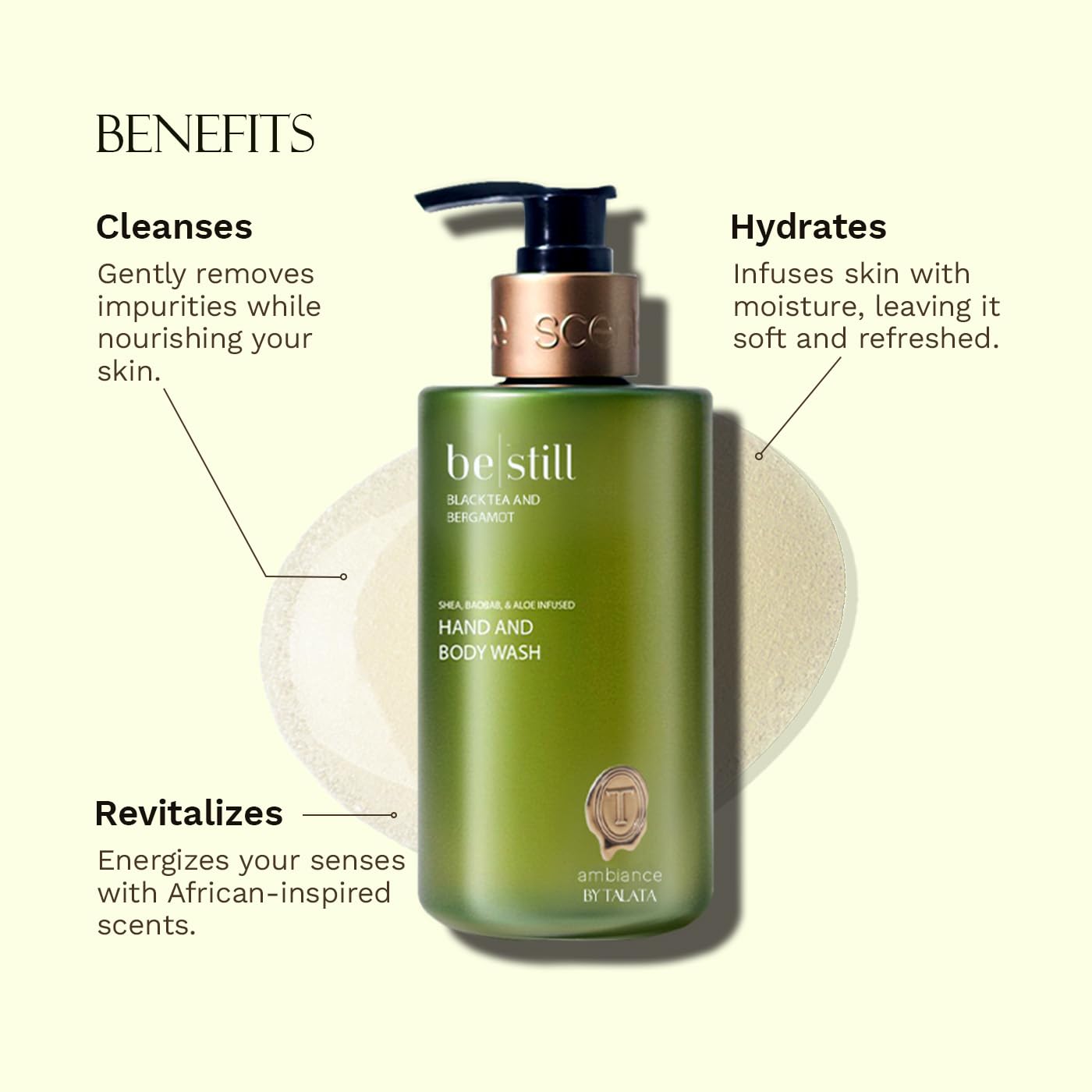 Ambiance by Talata Hand & Body Wash - Shea, Baobab & Aloe Infused - BE-LONG (Myrrh & Amber)