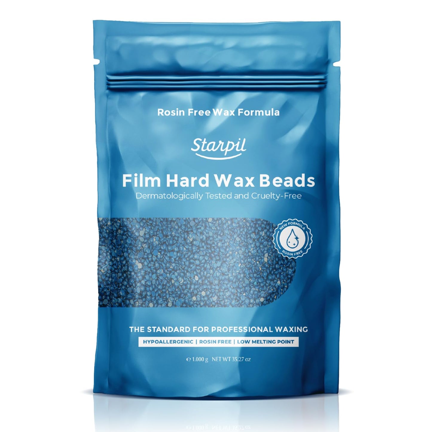 Starpil Wax 500g / 1.1 lb Blue hypoallergenic Hard Wax Beads for Painless Hair Removal, Stripless Body Wax Beans, Polymer Blend Bikini Wax, Coarse Hair Removal hypoallergenic Beads for Sensitive Skin