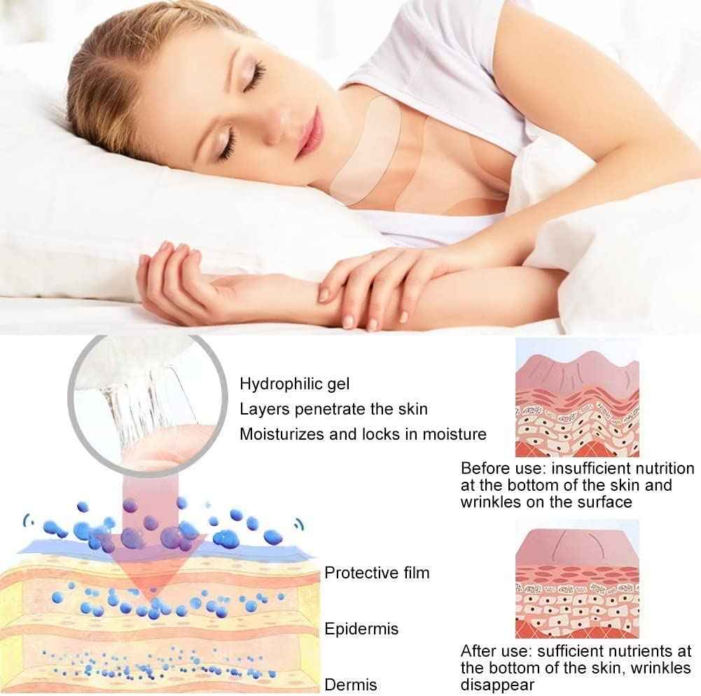 Neck wrinkle patches - chest & Neck wrinkle Treatment - silicone patches for wrinkle 4 pcs - Reusable Grade Anti-Ageing chest wrinkle Pad