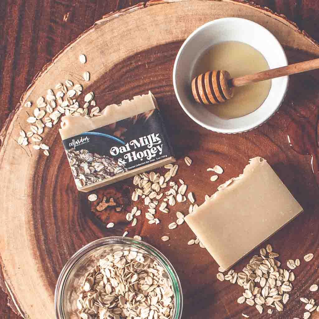 Cellar Door Bath Supply Co. Bar Soap, 3 Bar Variety Pack - Oat Milk & Honey, Ginger Fizz, Satsuma Guava