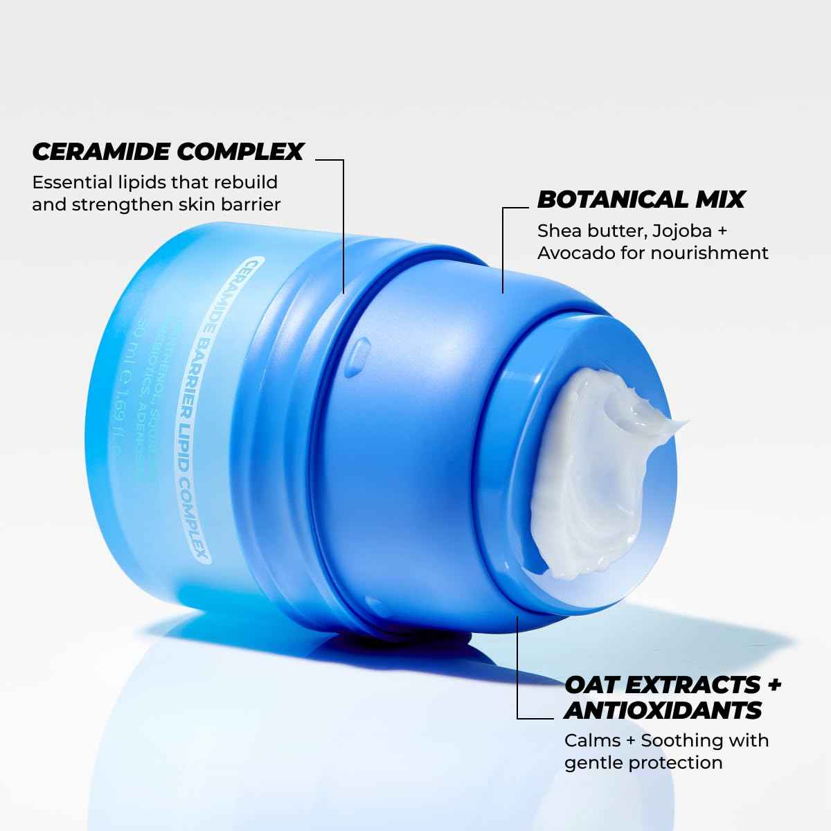 Vitamasques Barrier Cream Hydrating Moisturizer for Face – Korean Skin Barrier Repair Cream with Ceramides & Panthenol, Nourishing Korean Skincare for Smooth & Healthy Complexion, 1.69 fl oz