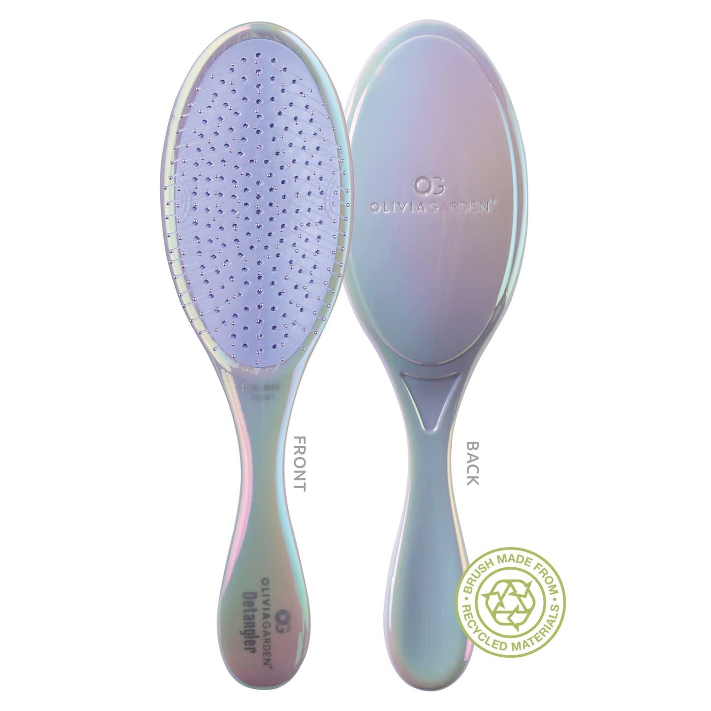 Olivia Garden Aurora Detangler Brush for Wet and Dry Fine to Medium Hair - Detangling Brush for Women, Men, Kids – Opal Purple
